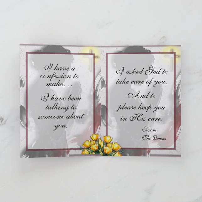 Tarjeta Praying For You Encouragement (Interior)