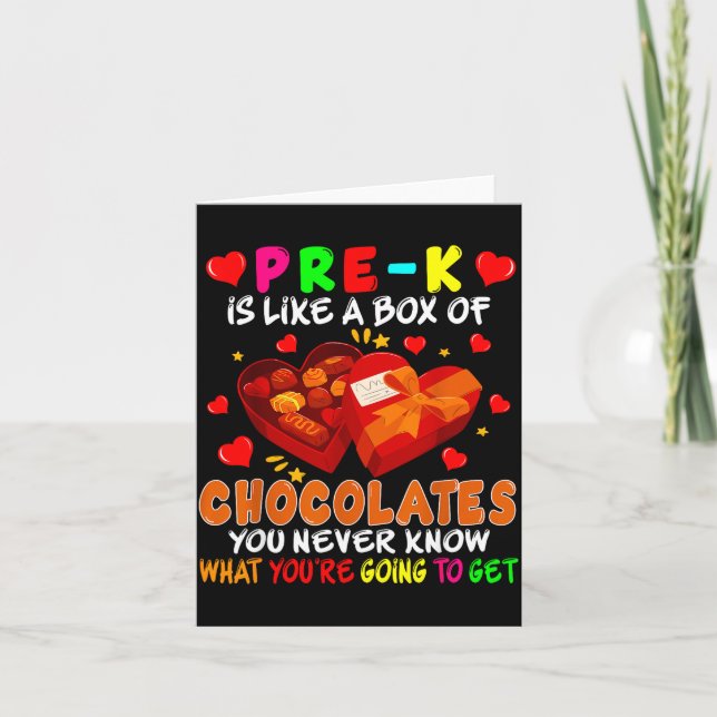Tarjeta Pre-k Funny Box Of Chocolates Valentine's Day Teac (Anverso)