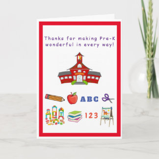 Tarjeta Pre-K Teacher/Staff Appreciation Card