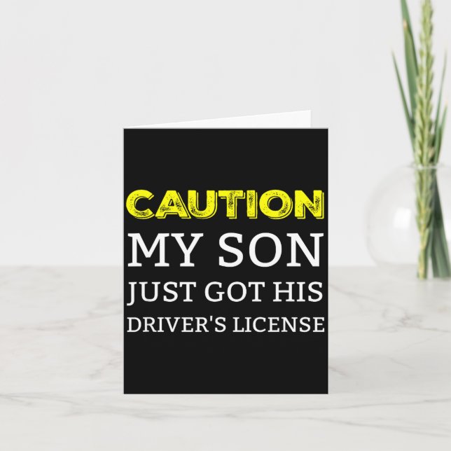 Tarjeta Precaución Mi Hijo Acaba de Obtener su Licencia de (Anverso)