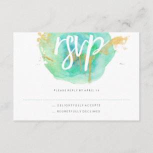 Tarjeta preciosa de RSVP de la acuarela