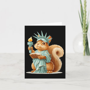 Tarjeta Precioso disfraz de ardilla de la libertad de Usa 