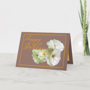 Tarjeta Precioso ramo floral de rosas blancas Chic cumplea