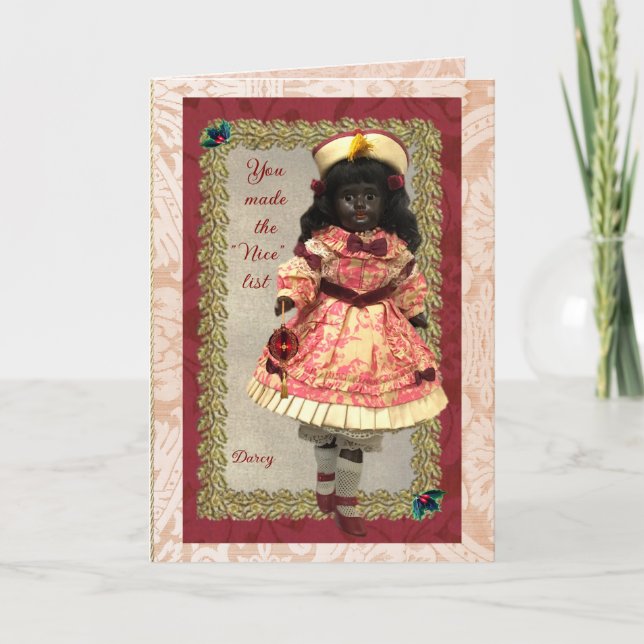 Tarjeta Precious African Doll Holiday Card (Anverso)