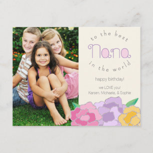 Tarjeta Precious Florals Happy Birthday Nana Photo Card