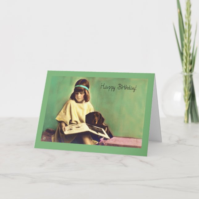 Tarjeta Precious Moments Dachshund Dog Birthday Card (Anverso)