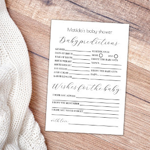 Tarjeta Predicciones para bebés y juego de deseo de Baby S