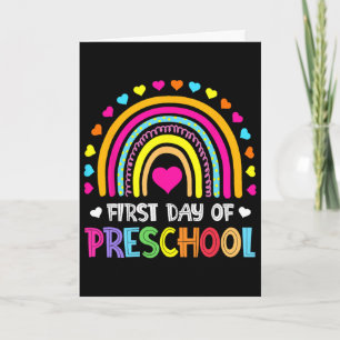 Tarjeta Preescolar De vuelta a la escuela Feliz primer día