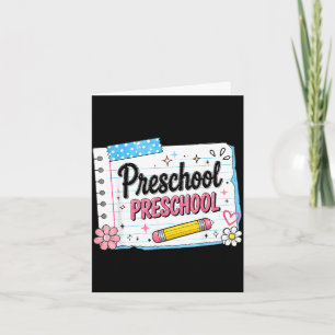 Tarjeta Preescolar de vuelta a la escuela para niñas prees