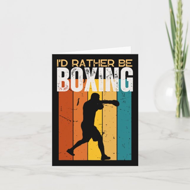 Tarjeta Preferiría Estar Boxeando Gracioso (Anverso)