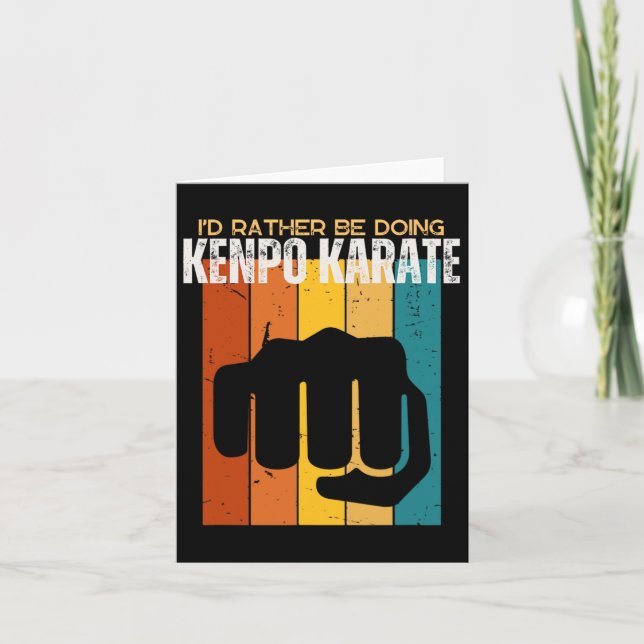 Tarjeta Preferiría Estar Haciendo Kenpo Karate Funny Ameri (Anverso)