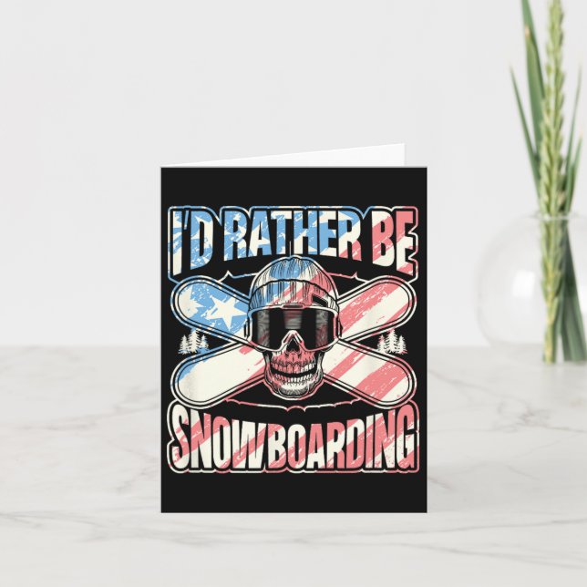 Tarjeta Preferiría Estar Snowboard Skull Snowboard (Anverso)
