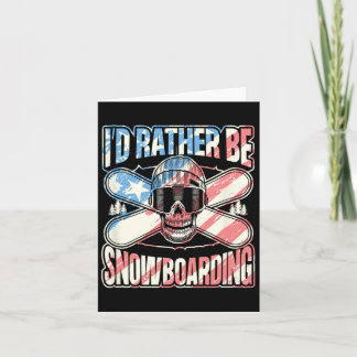 Tarjeta Preferiría Estar Snowboard Skull Snowboard