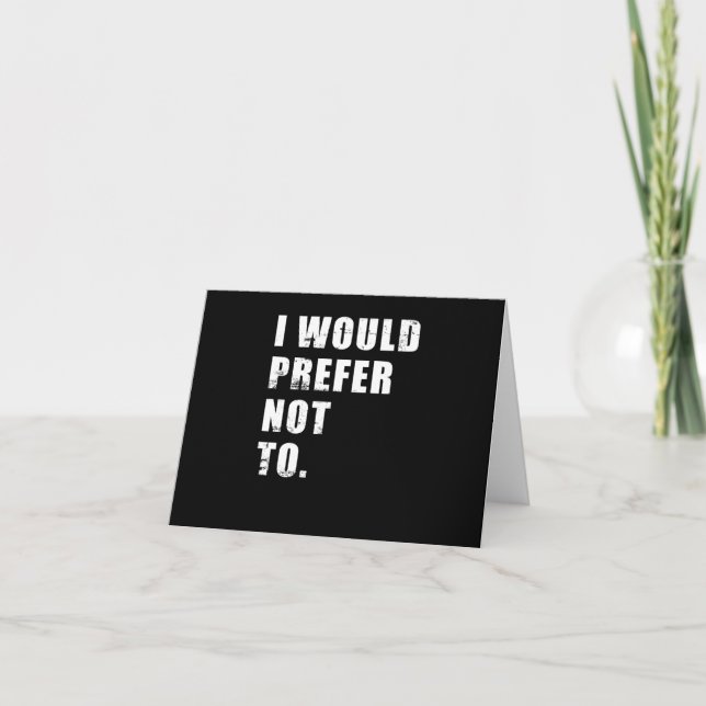 Tarjeta Preferiría No Hablar Divertidos. (Anverso)