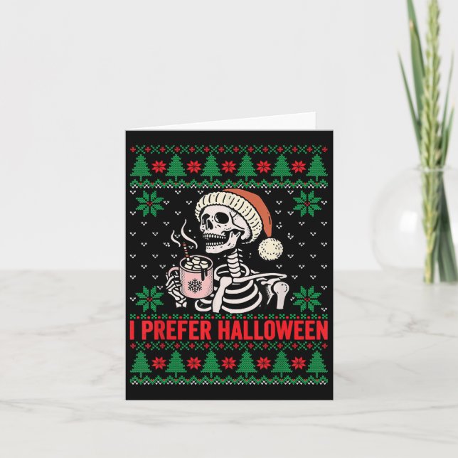 Tarjeta Prefiero a los Navidades de Halloween dulce festiv (Anverso)
