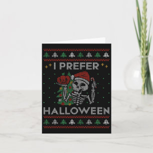Tarjeta Prefiero Halloween Skeleton Xmas Familia Merry Chr