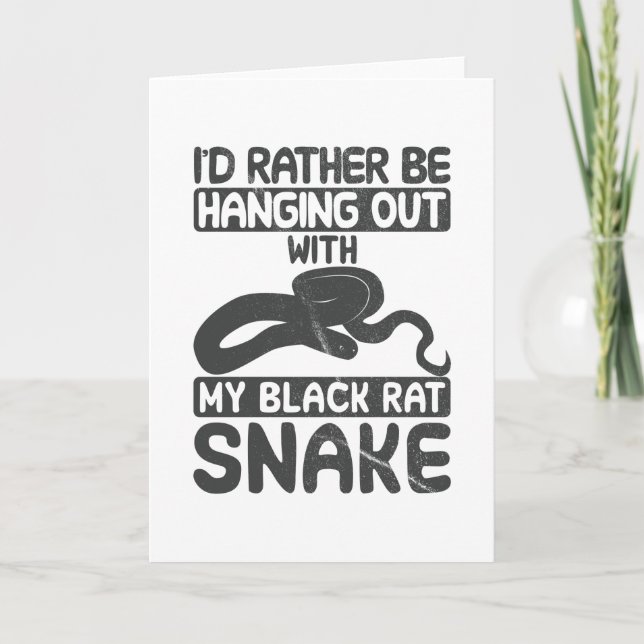 Tarjeta Prefiero pasar el rato con mi serpiente negra de r (Anverso)