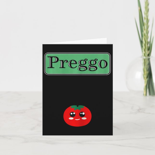 Tarjeta Preggo Sauce Funny Maternity Halloween Vestido Tom (Anverso)