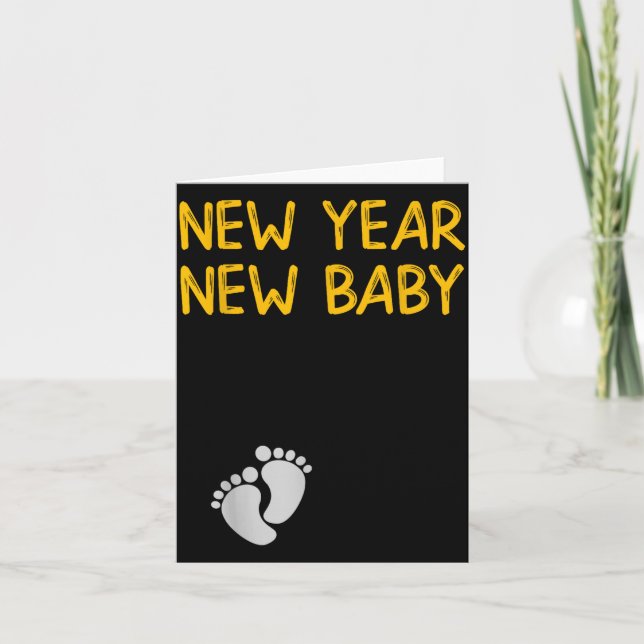 Tarjeta Pregnancy Announcemen - New Year New Baby  (Anverso)