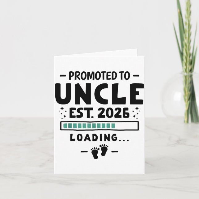 Tarjeta Pregnancy Announcement For Family Promoted To Uncl (Anverso)