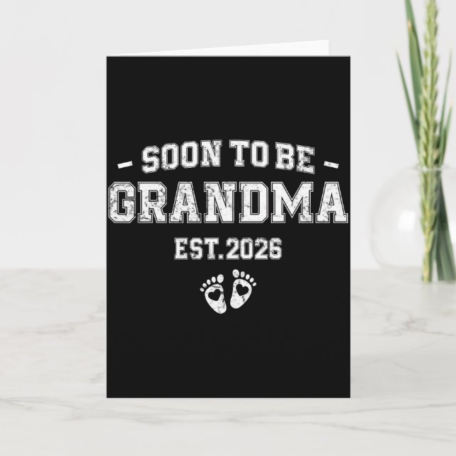 Tarjeta Pregnancy Announcement Soon To Be Grandma 2026  (Anverso)