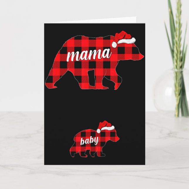 Tarjeta Pregnant Women Mama Bear Pregnancy Christmas Pajam (Anverso)