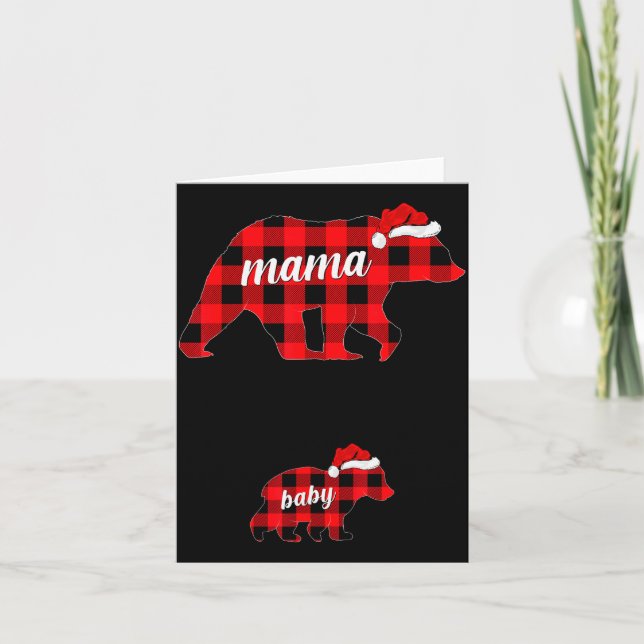 Tarjeta Pregnant Women Mama Bear Pregnancy Christmas Pajam (Anverso)