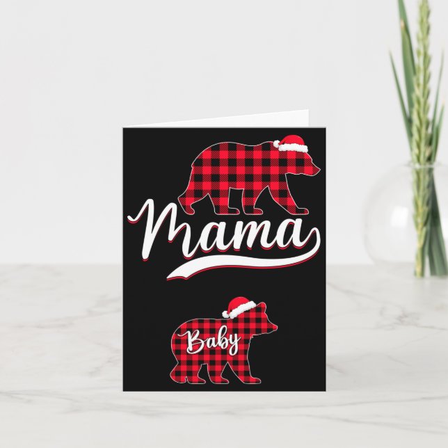 Tarjeta Pregnant Women Mom Mama Bear Pregnancy Christmas P (Anverso)