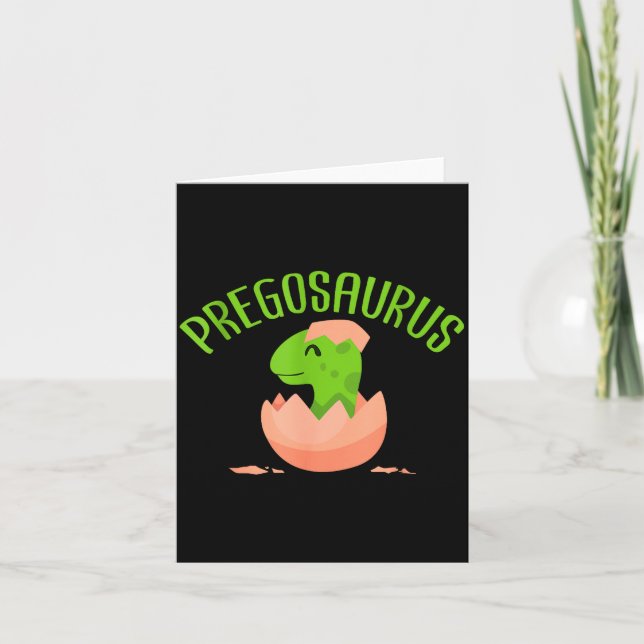 Tarjeta Pregosaurus Preggo Saurus Pregnant Women Dino Love (Anverso)