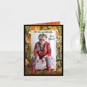 Tarjeta Pregunta humorística sobre otoño