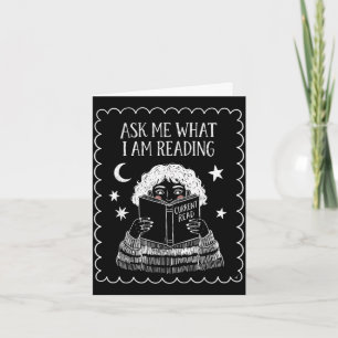 Tarjeta Pregúntale qué lee amante de los libros biblioteca