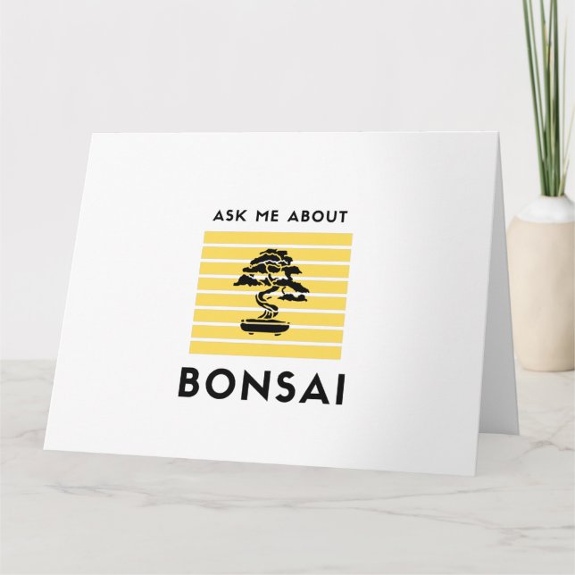Tarjeta Pregúntame sobre mi bonsai (Anverso)