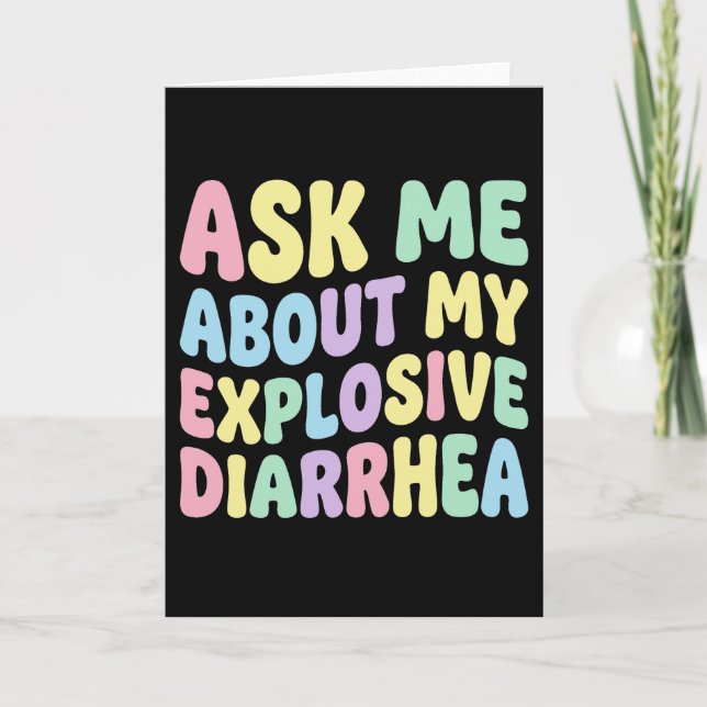 Tarjeta Pregúntame sobre mi diarrea explosiva divertida pa (Anverso)