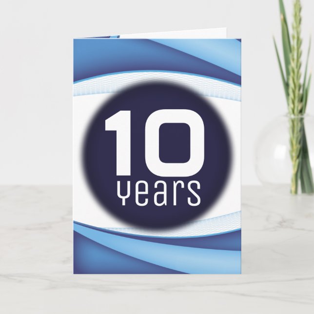 Tarjeta Premio al aniversario del personalizado de la ola  (Anverso)