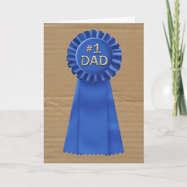 Tarjeta Premio Cinta Azul a papá (Anverso)