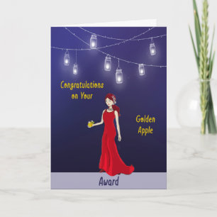 Tarjeta Premio Maestro Manzana de Oro Felicitaciones