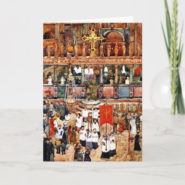 Tarjeta Prendergast - procesión de Semana Santa, St Marks (Anverso)