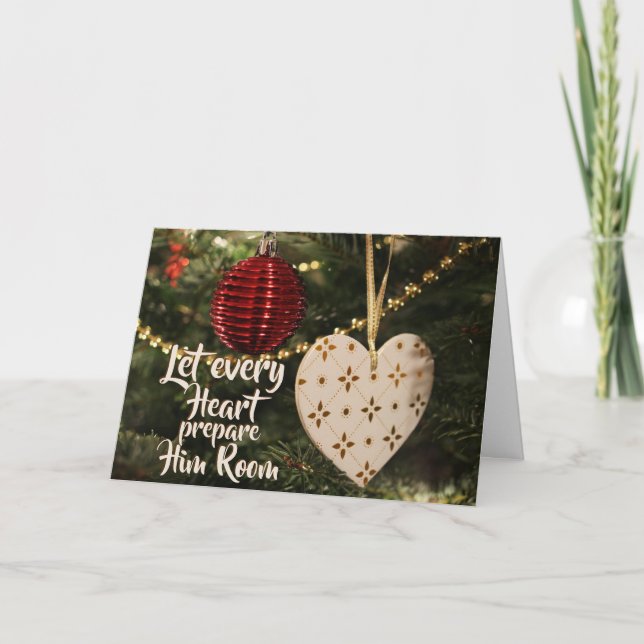 Tarjeta Preparad el corazón para Él, villancico de Navidad (Anverso)