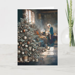 TARJETA PREPARÁNDOSE PARA LA CENA DE NAVIDAD