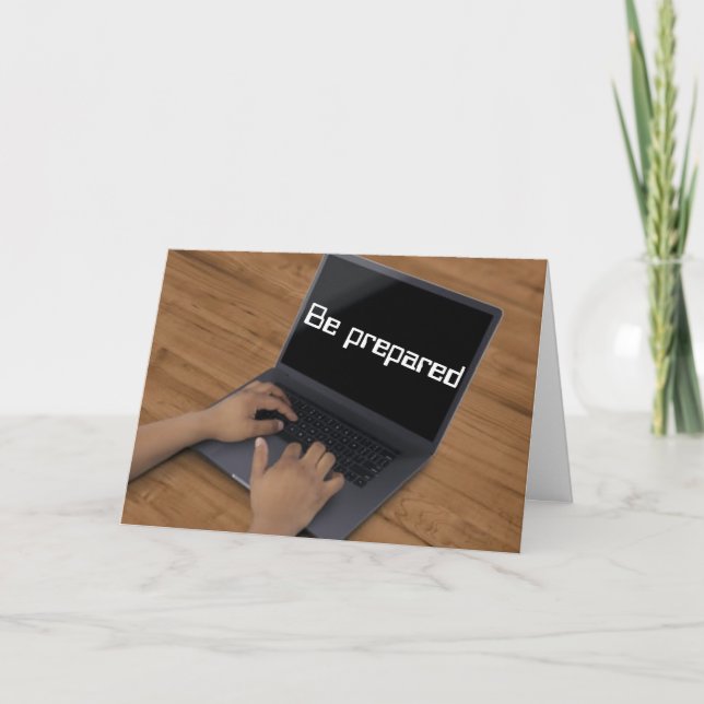 Tarjeta Prepárate, no dispares desde la cadera (Anverso)