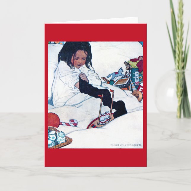 Tarjeta Preparativos de Navidad, Jessie Willcox Smith (Anverso)