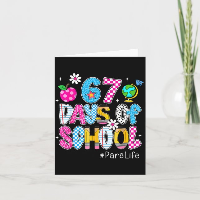 Tarjeta Preppy 67 Days Of School Six Seven 67 Meme Para Li (Anverso)