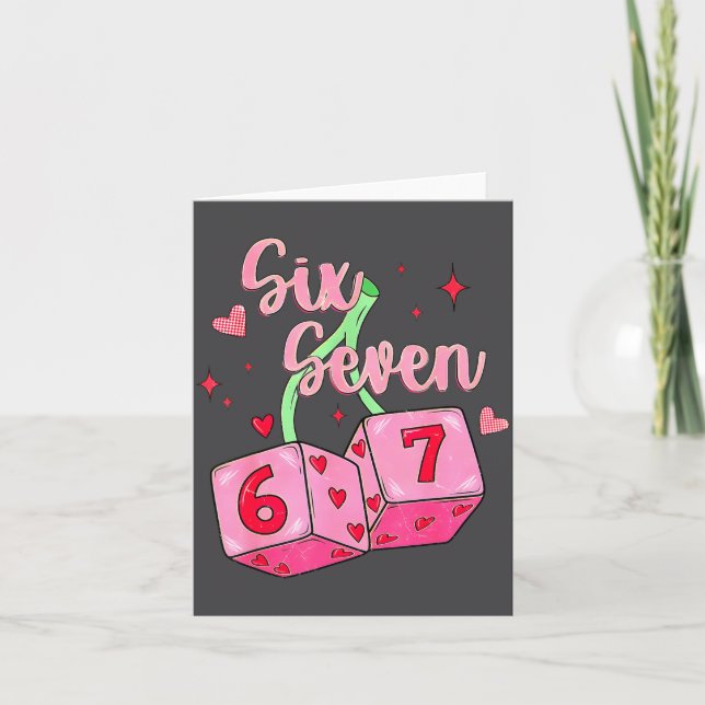 Tarjeta Preppy 67 Valentine Six Seven Dice 6 7 Men Women K (Anverso)