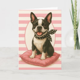Tarjeta Preppy Boston Terrier
