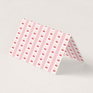Tarjeta Preppy Cherry Stripes - Pink and Off White