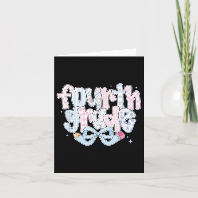 Tarjeta Preppy Cuarto Grado De Vuelta A La Escuela Coquett (Anverso)