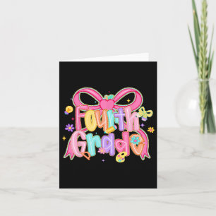 Tarjeta Preppy Cuarto Grado De Vuelta Al Colegio Coquette 