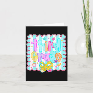 Tarjeta Preppy De Vuelta A La Escuela De Tercer Grado De E