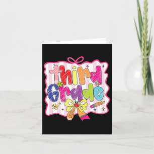 Tarjeta Preppy De Vuelta Al Colegio Coquette 3º Grado Girl