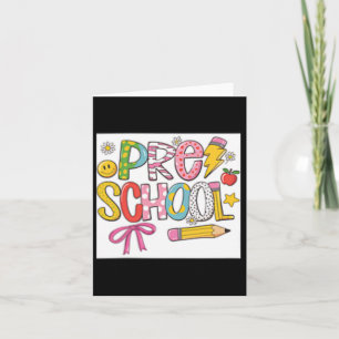 Tarjeta Preppy De Vuelta Al Colegio Coquette Preschool Che